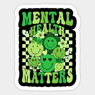 Mental Health Matter Groovy Floral Mental Health Awareness Sticker